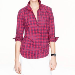 J. Crew Red Tartan Plaid Shirt Size 8